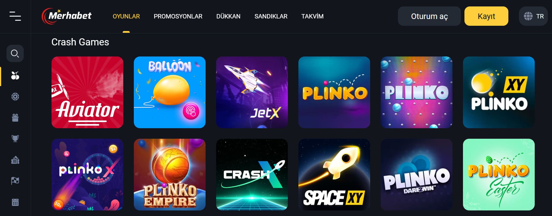 Merhabet crash oyunları